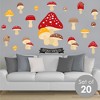 Big Dot of Happiness Wild Mushrooms - Peel and Stick Red Toadstool Room Decor Vinyl Wall Art Stickers - Wall Decals - Set of 20 - 2 of 4