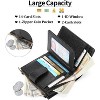 Wikineon Small Wallets for Women Leather RFID Blocking Bifold Zipper Pocket Wallet Card Case Purse with ID Window - 3 of 4