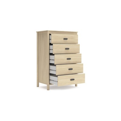 Cabinella Beige 5-Drawer Tall Dresser with Levelers