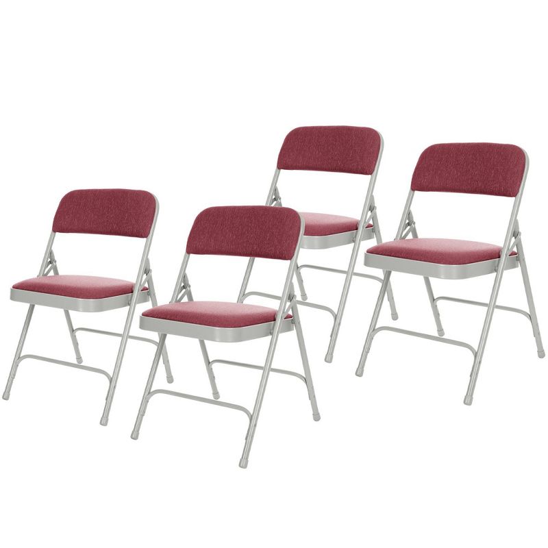 Set of 4 Deluxe Fabric Padded Folding Chairs with Frame - Hampden Furnishings, 1 of 9