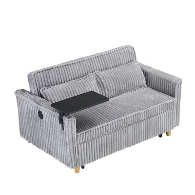 NicBex Pull-out and Push-in Sofa Couch for Living Room Adjustable Sofa Bed Convertible Lounge Guest Bed with a Movable Tabletop and USB Ports