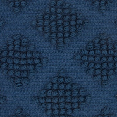 Navy Blue Woven Diamond 18" Square Cotton Throw Pillow