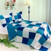 Slickblue 3PC Quilt Set, Hand-Stitched Patch Design, Full/Queen, Reversible, 100% TC Fabric, Multiple Color Options - 4 of 4