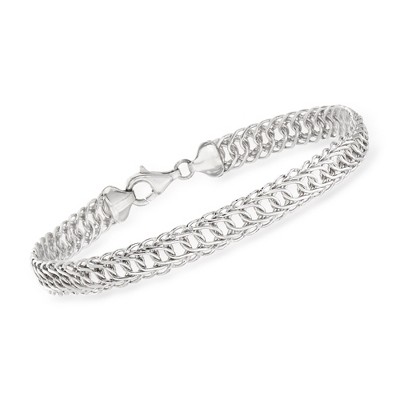 Ross-Simons Sterling Silver Curved Interlocking-Link Bracelet
