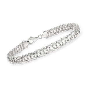 Ross-Simons Sterling Silver Curved Interlocking-Link Bracelet - 1 of 3