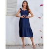 Womens Maternity Sweetheart Neckline Flutter Sleeve Ruffle Hem Maxi Dress - 4 of 4