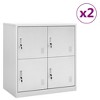 vidaXL Steel Locker Cabinets Set Gray- Modern 2pcs Storage Organizer with Locks and Ample Space Ideal for Office or Home Use - 2 of 4