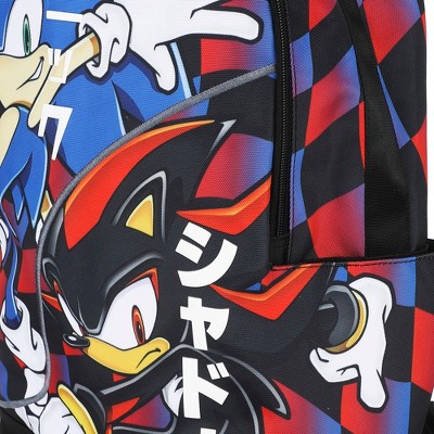 Sonic the Hedgehog Sonic & Shadow 18.5” Adult Black Backpack — фото 5