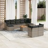 vidaXL Patio Sofa Set with Cushions Outdoor Furniture 10 Piece Poly Rattan - Gray - 2 of 4