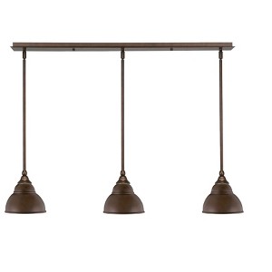 Toltec Lighting Any 3 - Light Chandelier in  Bronze with 7" Bronze Double Bubble Metal Shade Shade - 1 of 1