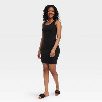 Women's Ribbed T-Shirt Dress - Universal Thread™ Black M
