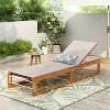Christopher Knight Home Emile Outdoor Mesh and Acacia Wood Chaise Lounge - 2 of 4