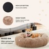 Bencmate Anti  Slip Large Round Plush Faux Fur Pet Bed for Cats and Dogs,Brown(30.7"*30.7"*6.2") - 2 of 3
