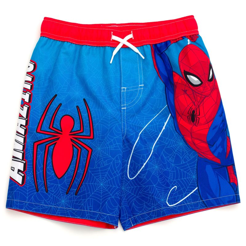 Marvel Spider-Man Avengers Spidey and His Amazing Friends UPF 50+ Swim Trunks Toddler to Big Kid, 1 of 4