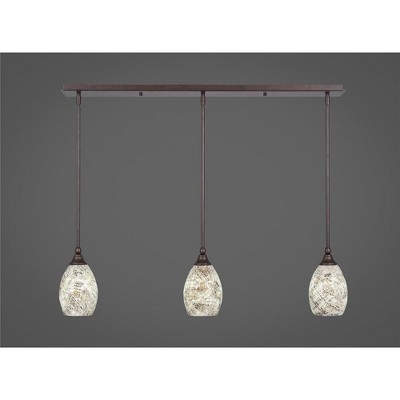Toltec Lighting Any 3 - Light Chandelier in  Bronze with 5" Natural Fusion Shade