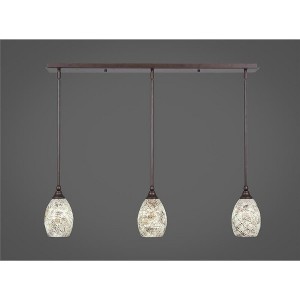 Toltec Lighting Any 3 - Light Chandelier in  Bronze with 5" Natural Fusion Shade - 1 of 1