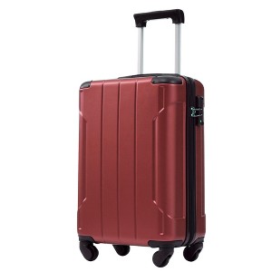 SEVOBAL Luggage Hardshell Luggage, Lightweight Durable ABS Suitcase with TSA Lock, 20-Inch Travel Carry-On Luggage, Red, 13.6"*8.3"*21.5" - 1 of 4