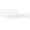 vidaXL White King Metal Bed Frame-76"x79.9", Hallmark Steel Construction, Headboard/Footboard Included - 2 of 4