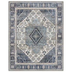 Abynow Medallion Diamond Distressed Rustic Indoor Area Rug - 1 of 4