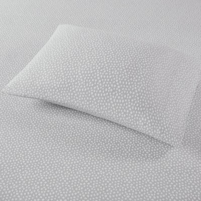 Full Gray Dots Cotton Flannel Sheet Set