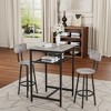 3-Piece Bar Height Dining Sets with a Table and 2 Stools with Backrest - 2 of 4