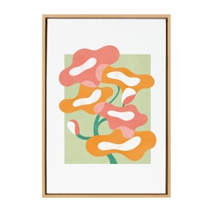 Kate and Laurel Sylvie Fluid Blooms 2 Framed Canvas by Maggie Stephenson, 23x33, Natural - 1 of 4