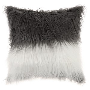 Unique Bargains Faux Fur Warm Fuzzy Square Plush Gradient Pillowcase 1 Pc - 1 of 4