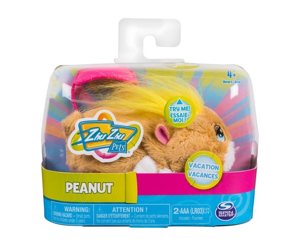 Zhu Zhu Pets - Vacation Peanut 4" Hamster Toy with Sound and Movement