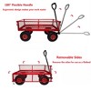 Steel Garden Cart, Heavy Duty 300 LBS Folding Utility Wagon with Removable Sides to Convert into Flatbed, Mesh Lawn Cart with 180° Rotating Handle - 3 of 4
