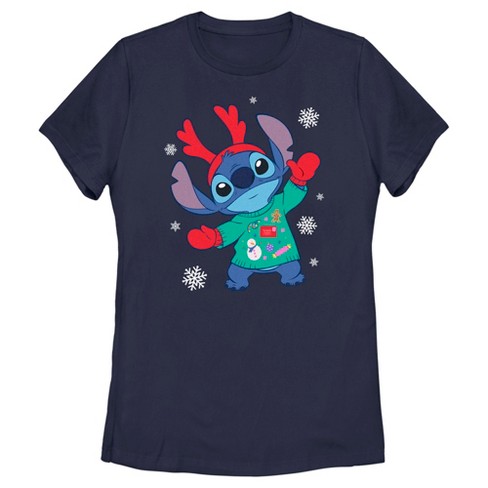 Women's Disney Stitch Short Sleeve Graphic T-shirt - Blue Xl : Target