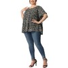 Agnes Orinda Women's Plus Size Polka Dots Casual Round Neck Flutter Sleeve Peplum Babydoll Blouses - 2 of 4