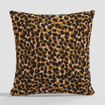 Leopard Print Square Throw Pillow by Kendra Dandy Dark Yellow - Cloth & Company
