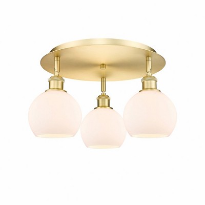 Athens - 3 Light Flush Mount In Industrial Style-8.63 Inches Tall and 17.75 Inches Wide