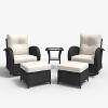 LayinSun Outdoor Patio Furniture Set, Black Rattan Wicker Sectional Swivel Rocker Chairs Sets - 2 of 4