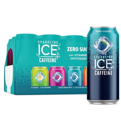 Sparkling Ice Caffeine Variety Pack, Flavored Sparkling Water - 16 Fl Oz (Pack of 12)