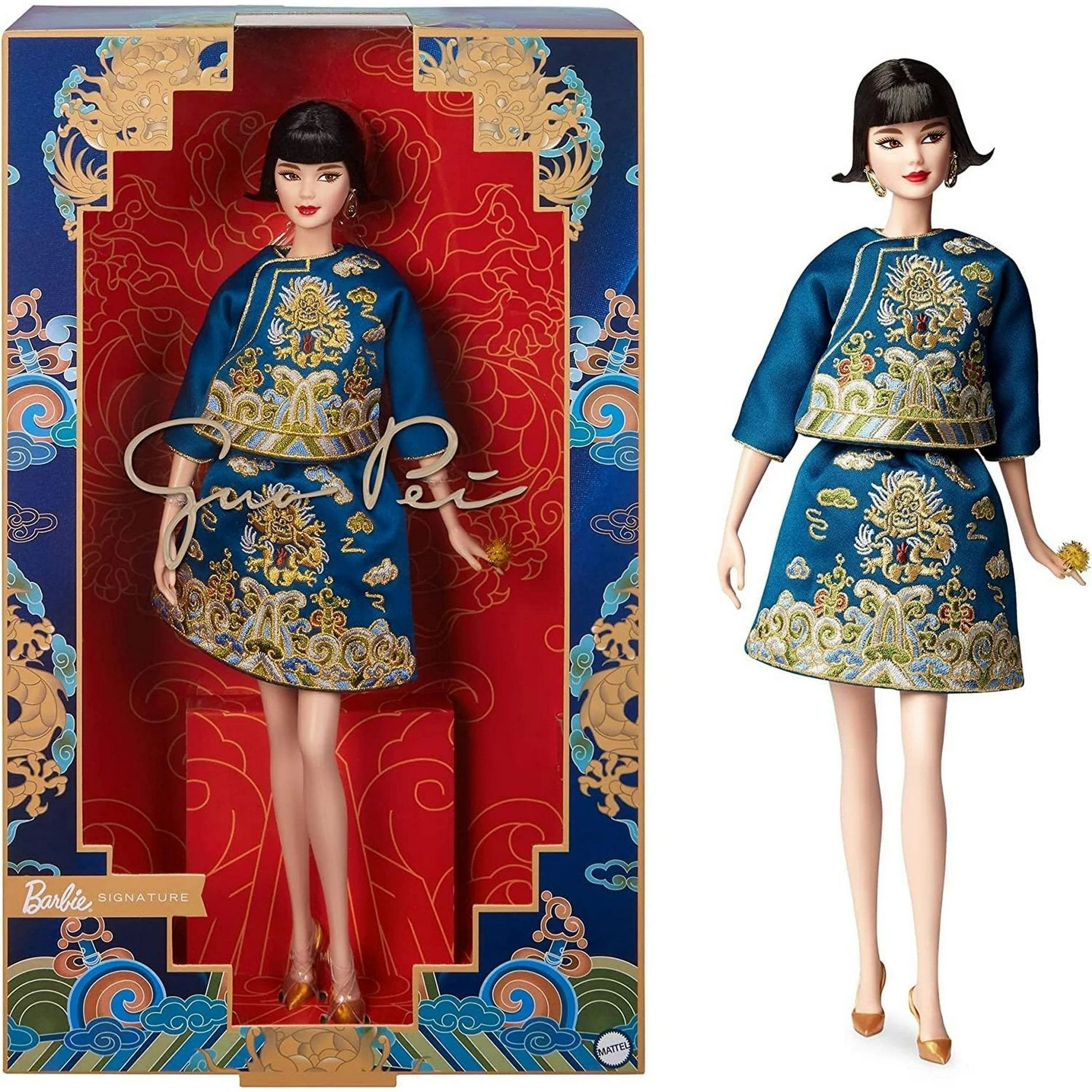 Barbie Signature Lunar New Year Guo Pei Doll – Blue & Gold Dragon Embroidered Couture