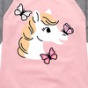 Girls' - Instant Message - Horse Butterfly Shirt Tail Raglan Graphic T-shirt - 2 of 4