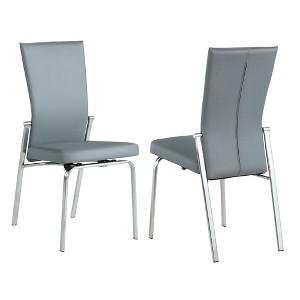 Chintaly Imports,Motion Back Side Chair - Set Of 2, Gray - 1 of 4