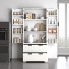 72" Fluted Pantry Cabinet with 2 Drawers & 8 Door Spice Racks, Tall Freestanding Storage Cupboard for Kitchen, Dining Room - 2 of 4
