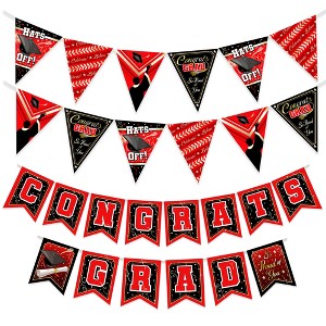 Treasures Gifted Red Graduation Banner & Pennants Kit - Red Graduation Party Decorations - 1 of 1