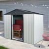NicBex 8x4 Ft Outdoor Metal Storage Shed with Sliding Door and Foundation for Backyard Garden,Patio,White+Black - 2 of 4