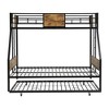 Kumasinova Modern Twin Over Full Bunk Bed, Sturdy Metal Bed Frame with 2 Side Ladder and Full-Length Guardrail, Large Under-Bed Storage - 3 of 4