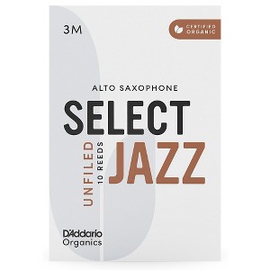 D'Addario Woodwinds Select Jazz Alto Saxophone Unfiled Organic Reeds Box of 10 - 1 of 4