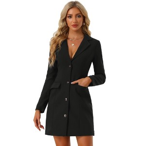 INSPIRE CHIC Women's Casual Notched Lapel Collar Office Work Blazer Dress - 1 of 4