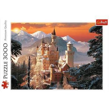 Trefl Wintry Neuschwanstein Castle Germany Jigsaw Puzzle - 3000pc: Brain Exercise, Travel Theme, Flax Fiber Cardboard
