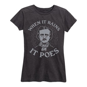 Women's - Instant Message - When It Rains It Poes Short Sleeve Graphic T-Shirt - 1 of 4