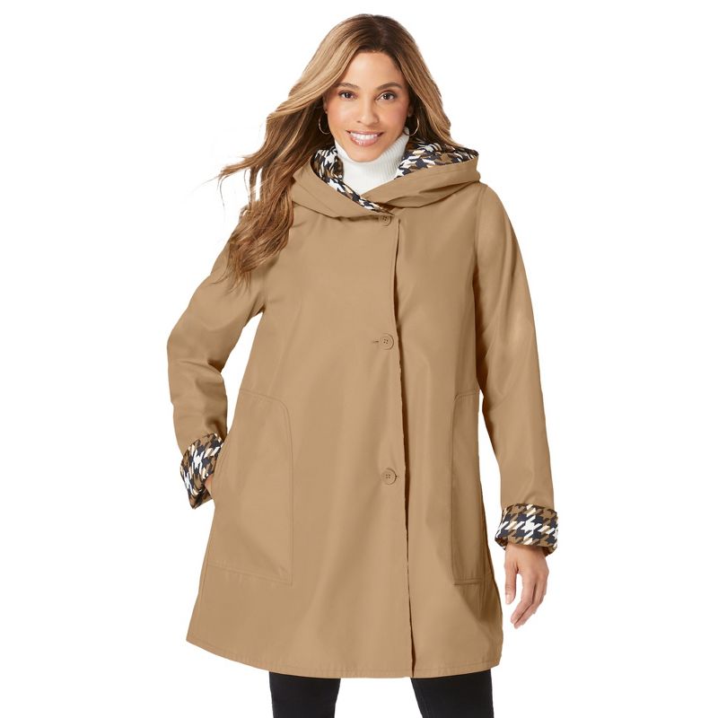Jessica London Women's Plus Size Reversible A-Line Raincoat, 1 of 2