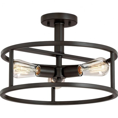 Quoizel Lighting New Harbor 3 - Light Semi-Flush Mount in  Western Bronze