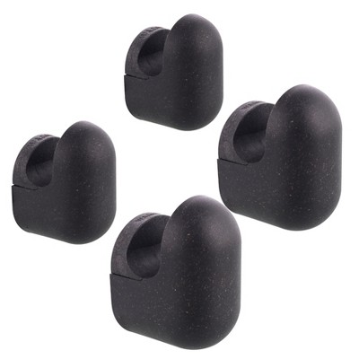 WAGNER – design yourself Wall Hook Set, Black Rubber & Steel, 4pc — Supports up to 35 lbs