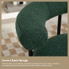 CAVINAS Boucle Dining Chairs Set of 2, Round Upholstered Kitchen Chairs with Half-Moon Backrest, Black Metal Legs - 4 of 4